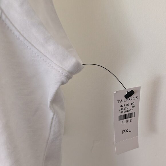 NWT Talbots Extended Shoulder Crewneck Muscle Tee 100% Cotton Women's XLP - Picture 6 of 6